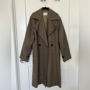 Oak + Fort brown herringbone wool blend coat